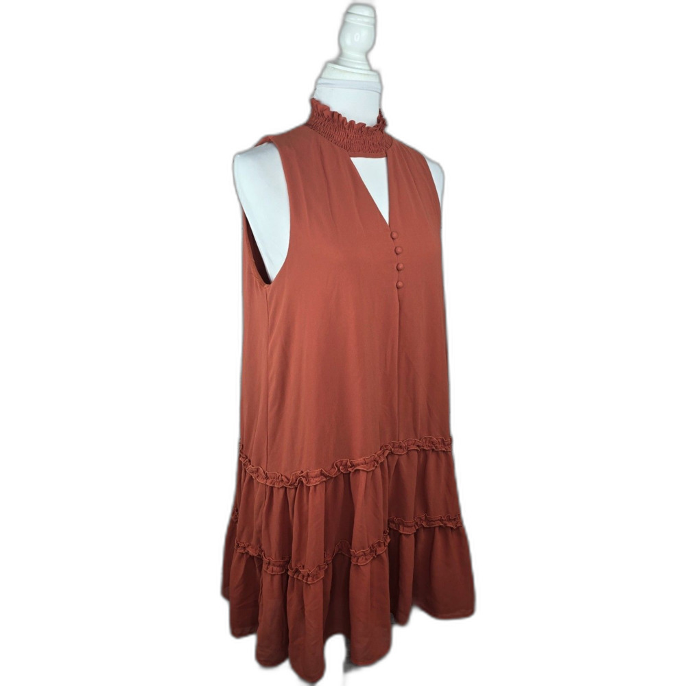 Entro Solid Tiered Ruffle High Neck Lightweight M… - image 5